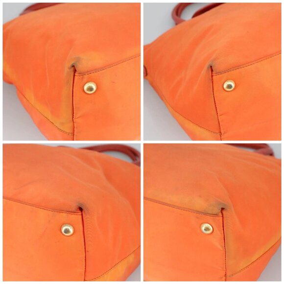 PRADA Hand Bag Nylon Leather 2way Orange Auth 99127 - Picture 16 of 16